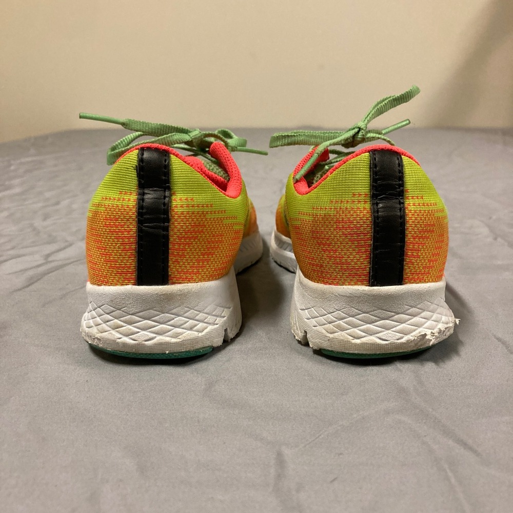 Saucony Ride 13 Kids Running Shoes Neon Yellow Green Orange Sneakers - Picture 6 of 9